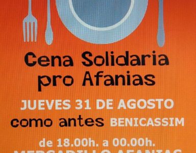 Cena y market solidario pro Afanias en como antes Benicasim